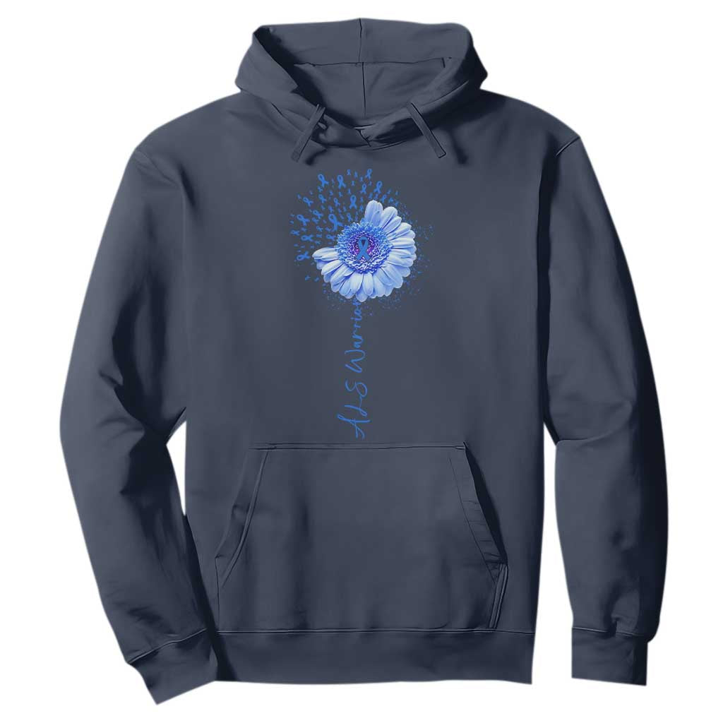 ALS Warrior Support Blue Ribbon Sunflower Hoodie