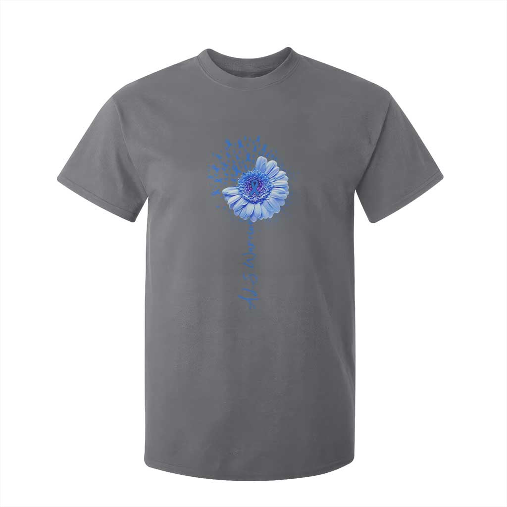 ALS Warrior Support Blue Ribbon Sunflower T Shirt For Kid