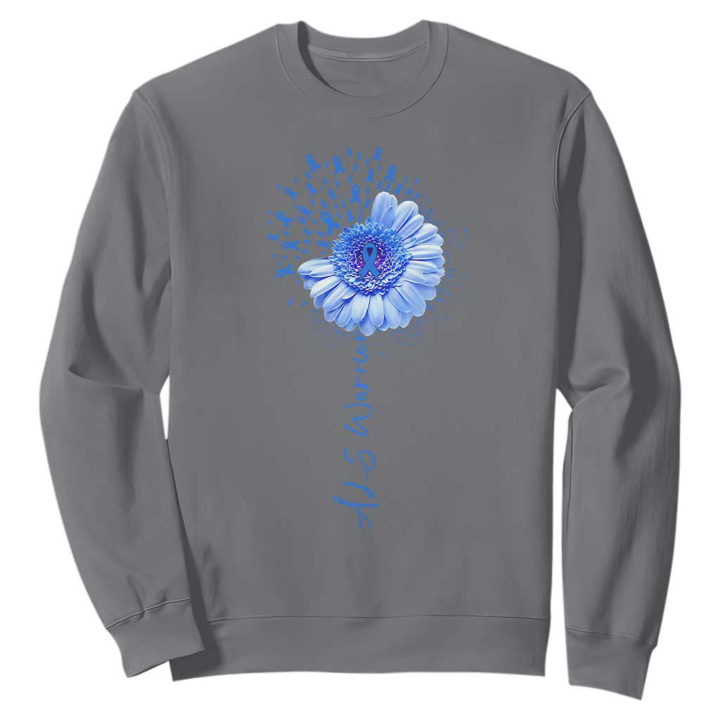 ALS Warrior Support Blue Ribbon Sunflower Sweatshirt