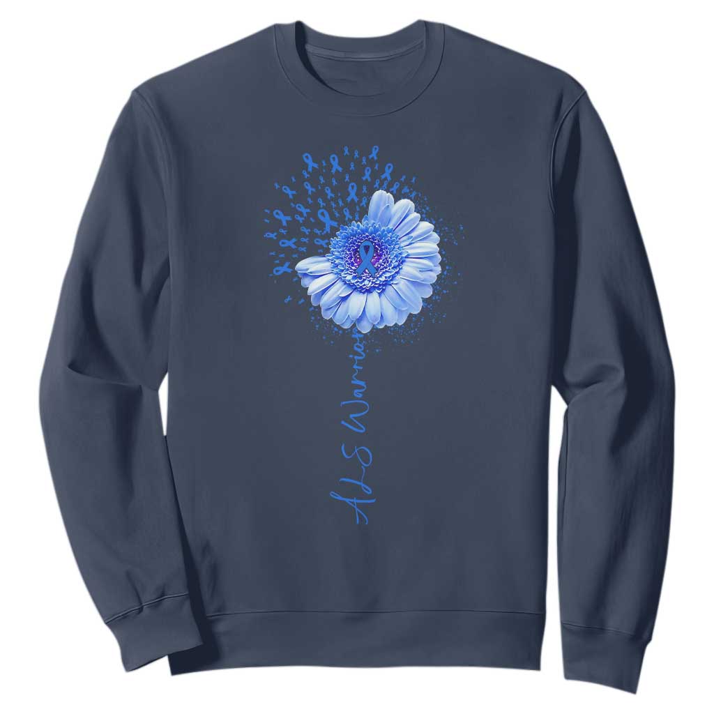 ALS Warrior Support Blue Ribbon Sunflower Sweatshirt