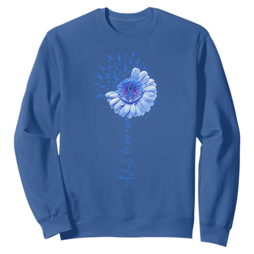 ALS Warrior Support Blue Ribbon Sunflower Sweatshirt