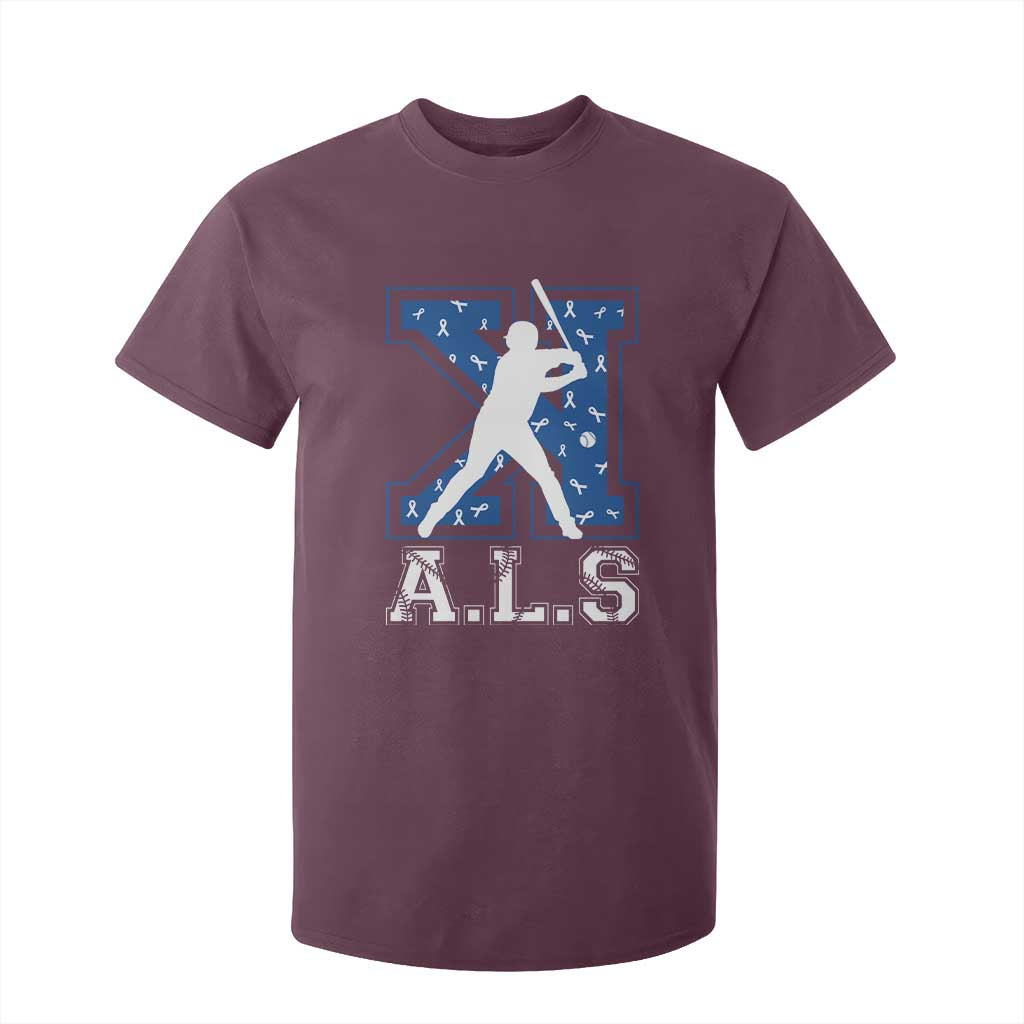 ALS Support T Shirt For Kid Baseball Strike Out ALS Support