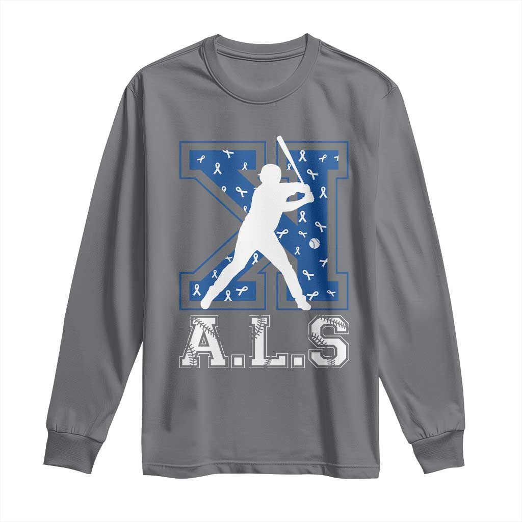 ALS Support Long Sleeve Shirt Baseball Strike Out ALS Support