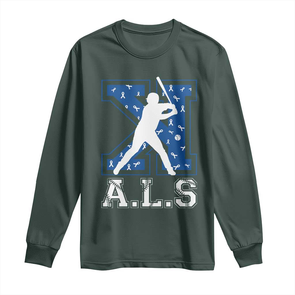 ALS Support Long Sleeve Shirt Baseball Strike Out ALS Support