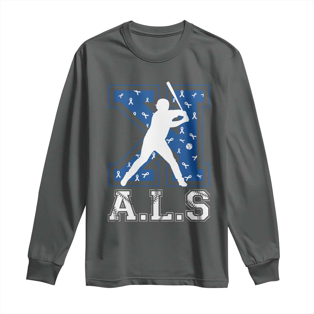 ALS Support Long Sleeve Shirt Baseball Strike Out ALS Support