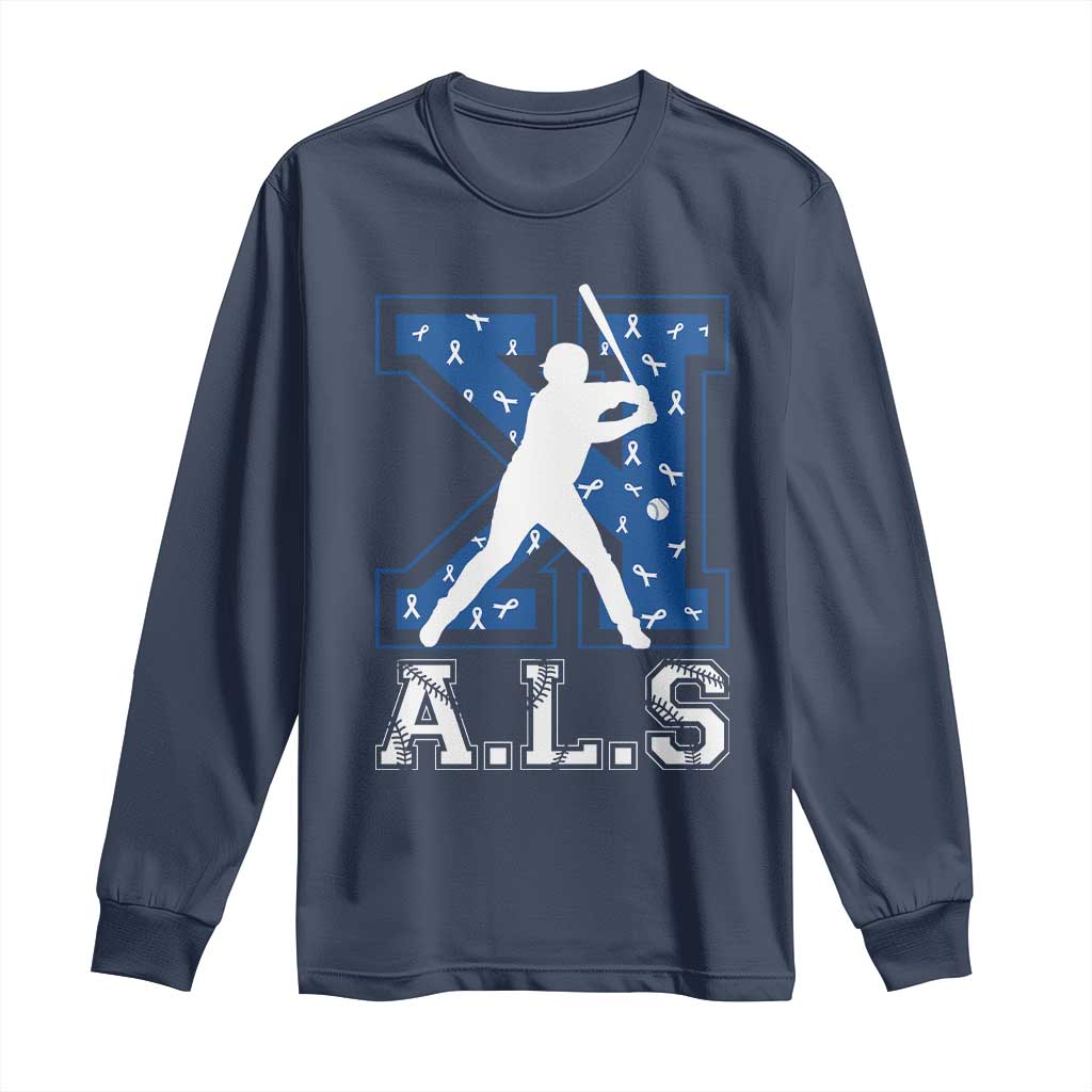ALS Support Long Sleeve Shirt Baseball Strike Out ALS Support