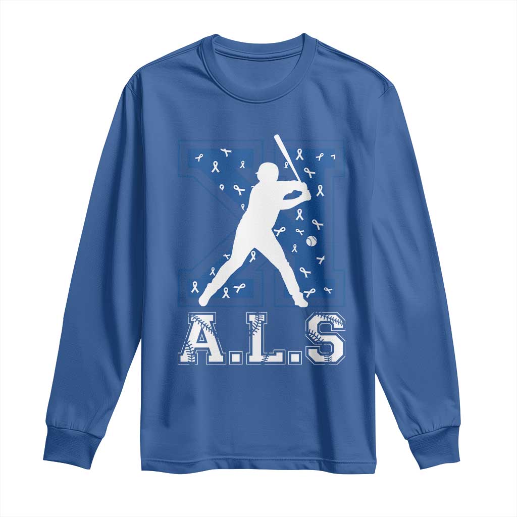 ALS Support Long Sleeve Shirt Baseball Strike Out ALS Support