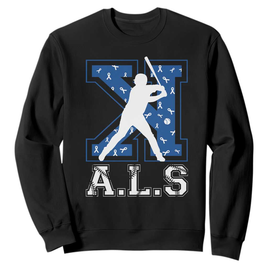 ALS Support Sweatshirt Baseball Strike Out ALS Support