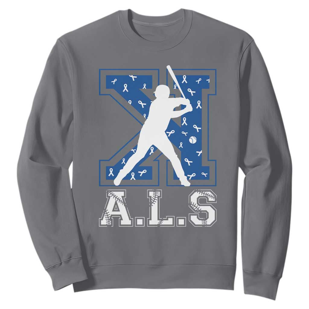 ALS Support Sweatshirt Baseball Strike Out ALS Support