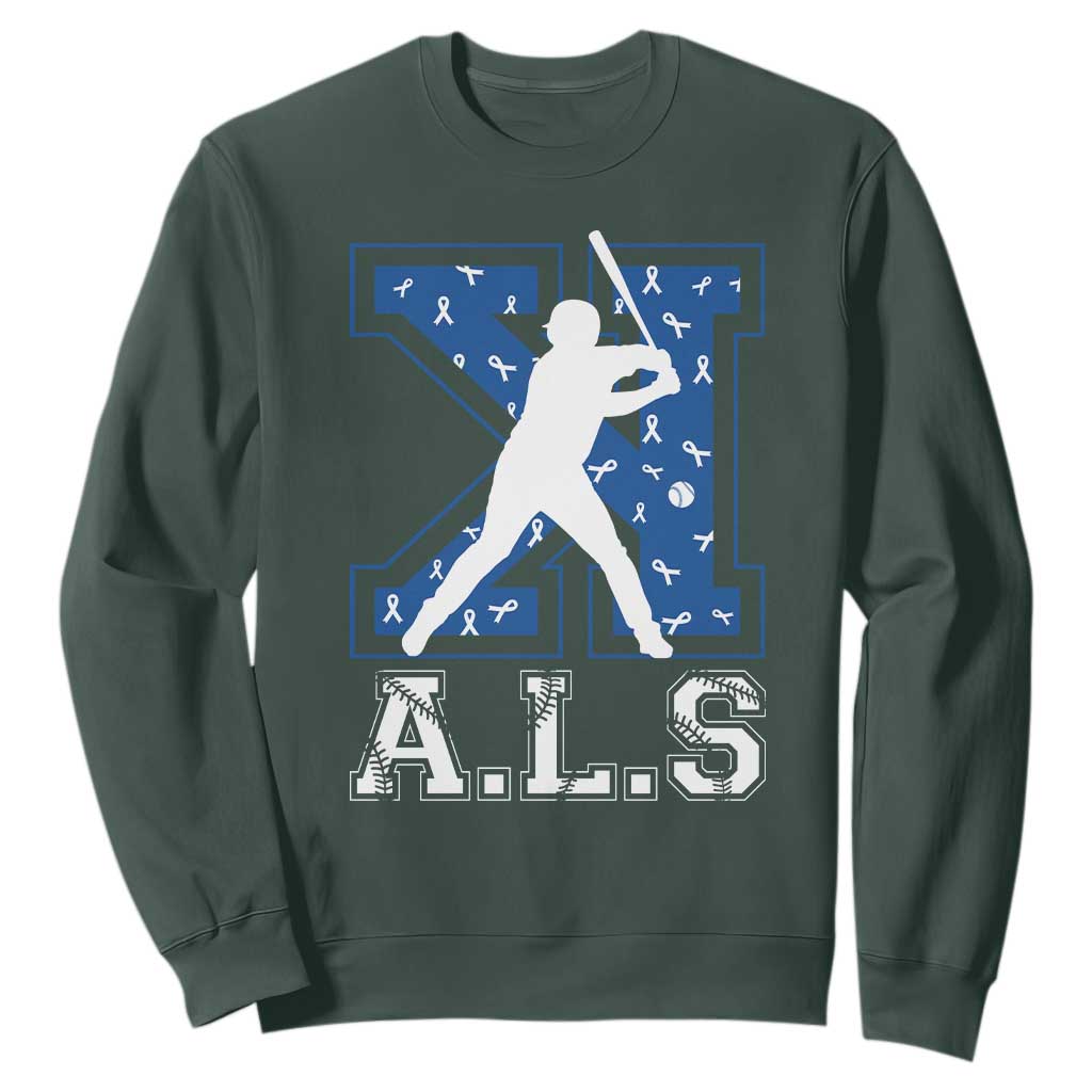 ALS Support Sweatshirt Baseball Strike Out ALS Support