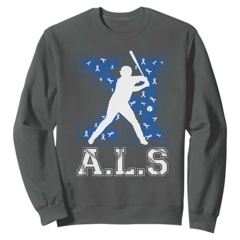 ALS Support Sweatshirt Baseball Strike Out ALS Support