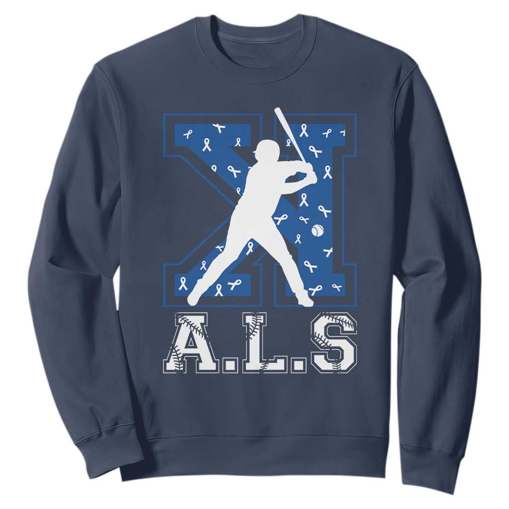 ALS Support Sweatshirt Baseball Strike Out ALS Support