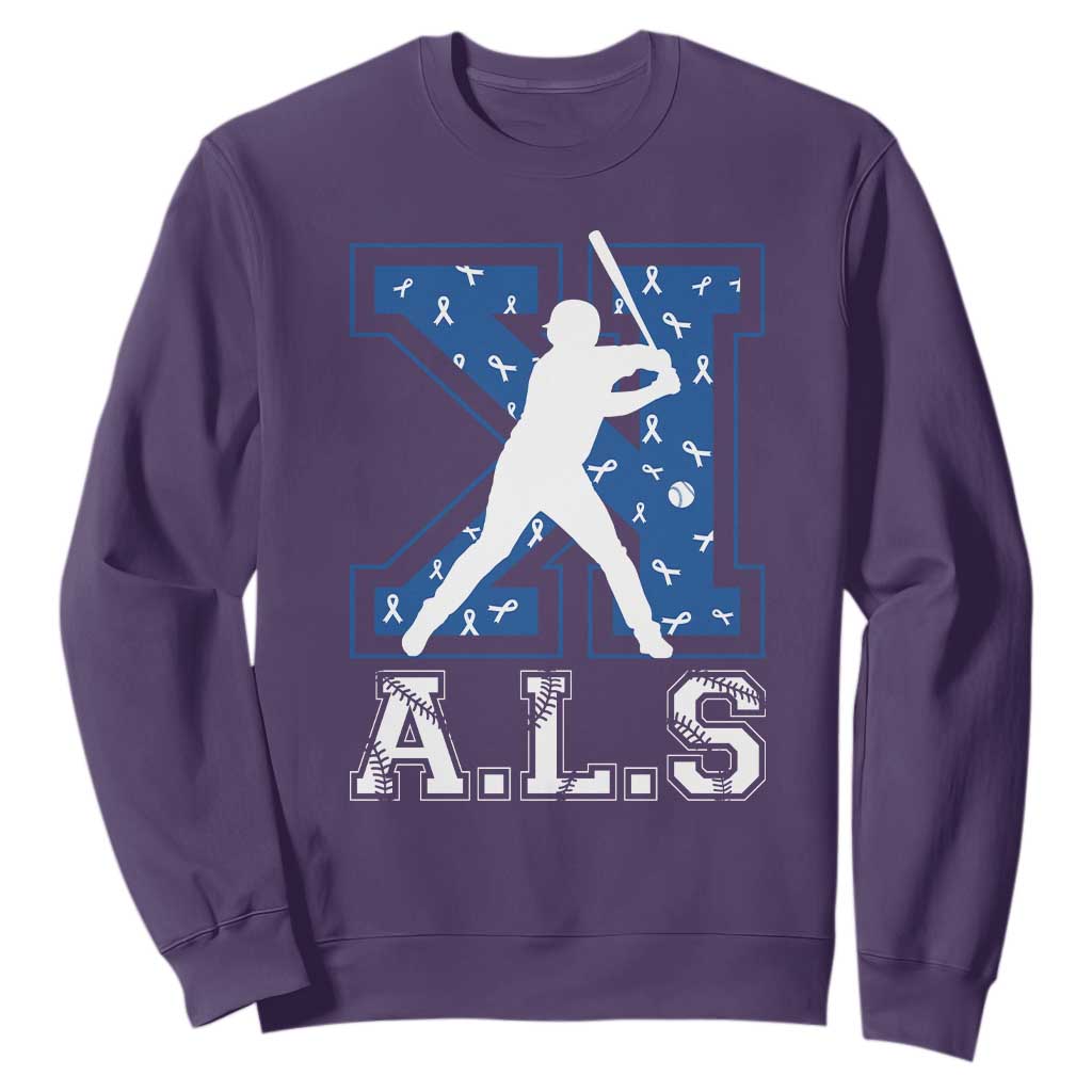 ALS Support Sweatshirt Baseball Strike Out ALS Support