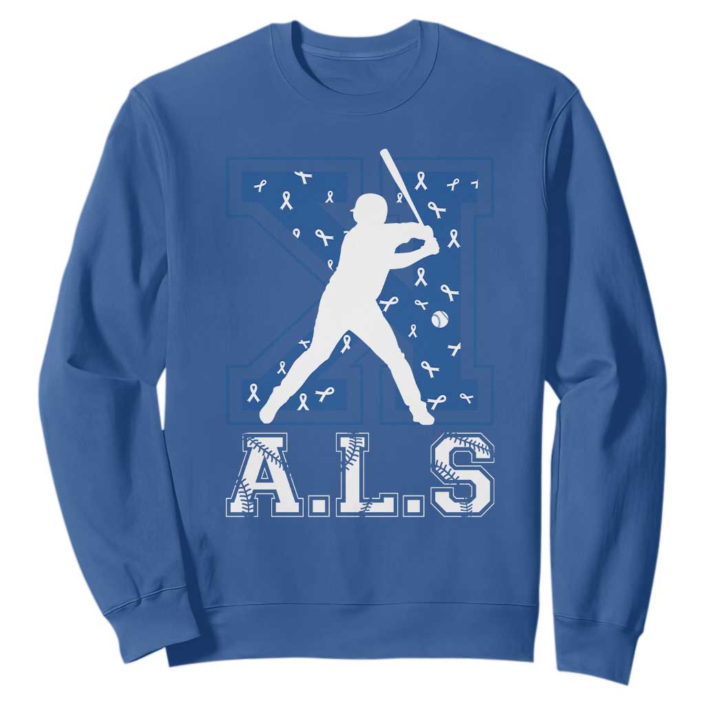 ALS Support Sweatshirt Baseball Strike Out ALS Support