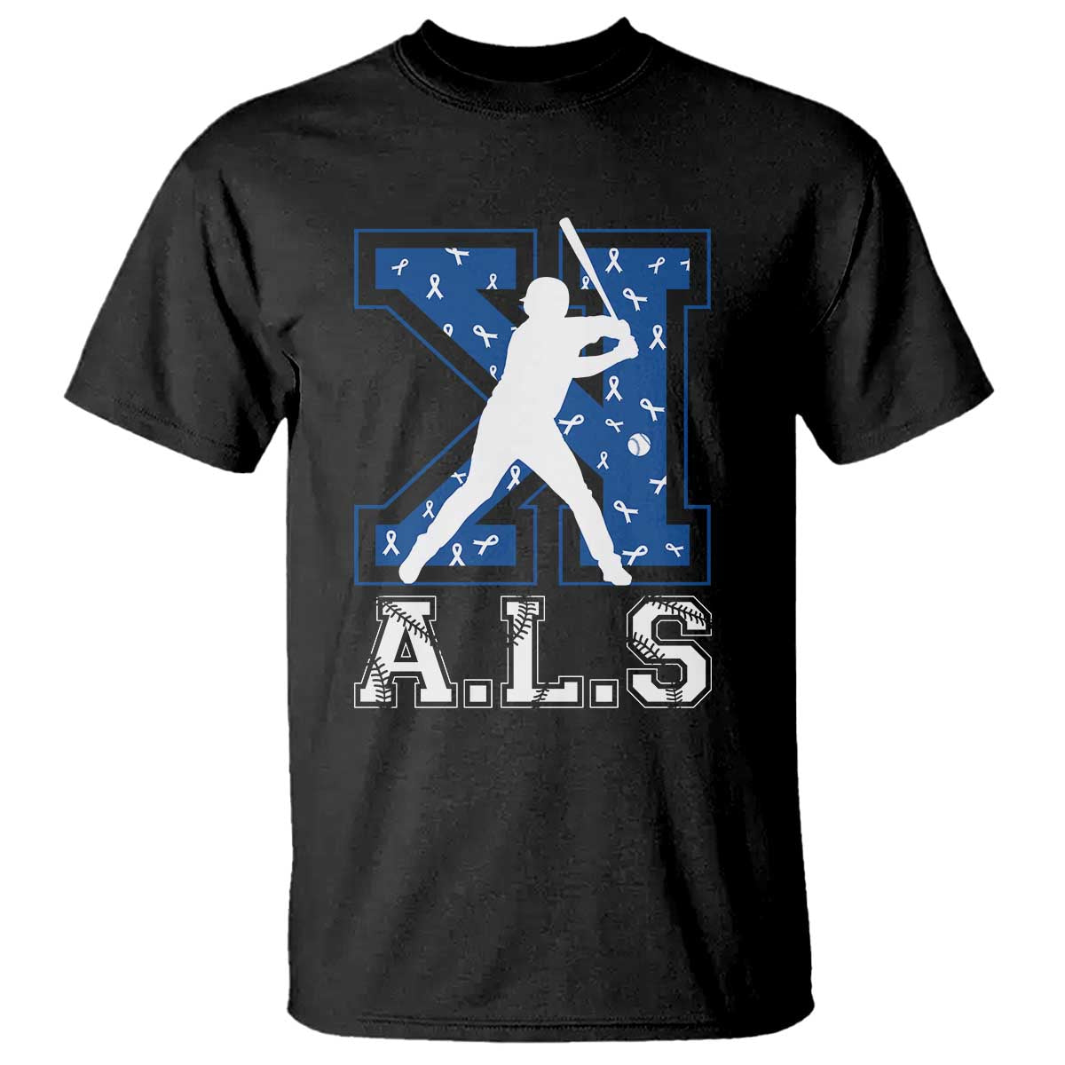 ALS Support T Shirt Baseball Strike Out ALS Support