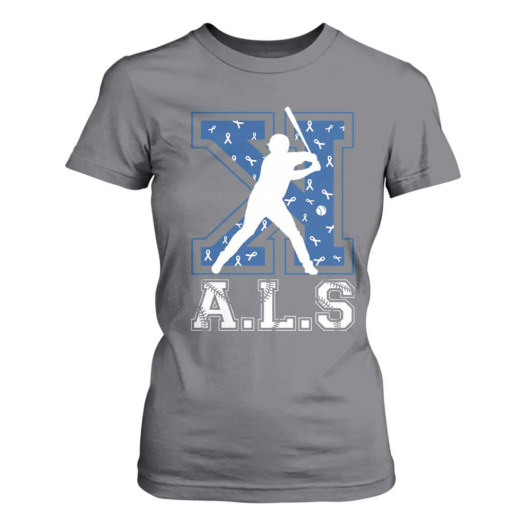 ALS Support T Shirt For Women Baseball Strike Out ALS Support