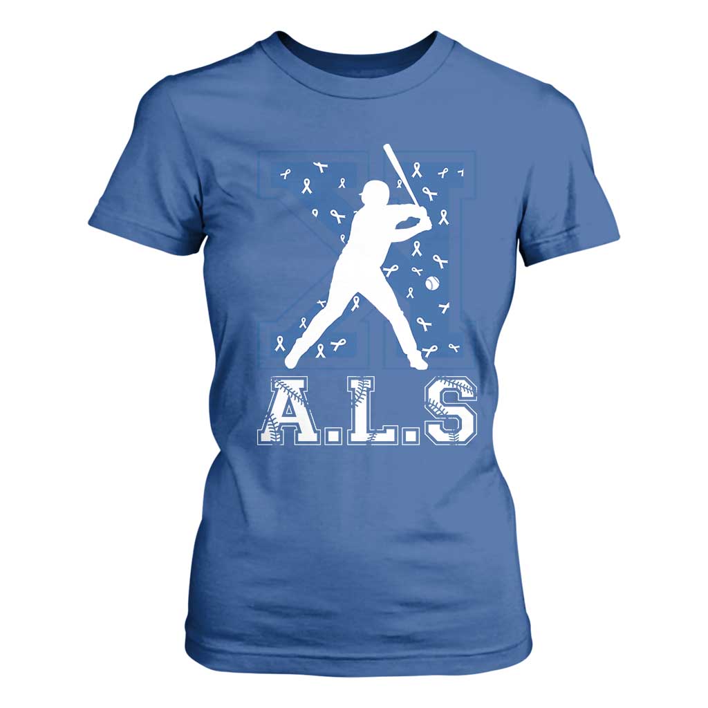 ALS Support T Shirt For Women Baseball Strike Out ALS Support