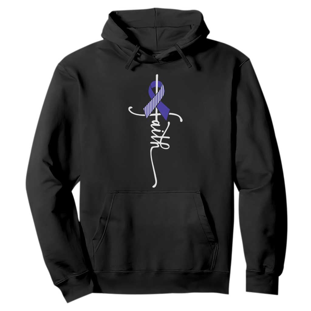 Faith ALS Support Hoodie Blue Ribbon Motivational