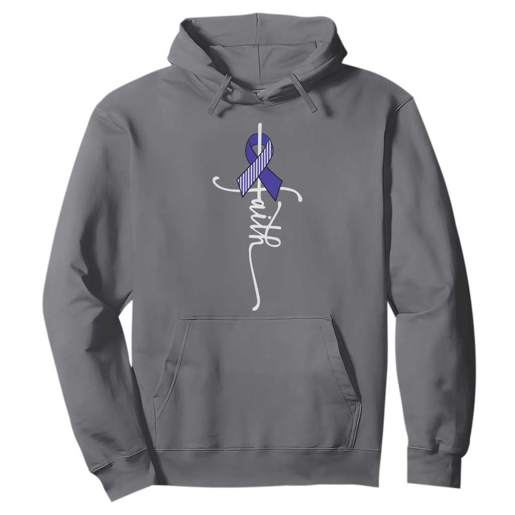 Faith ALS Support Hoodie Blue Ribbon Motivational