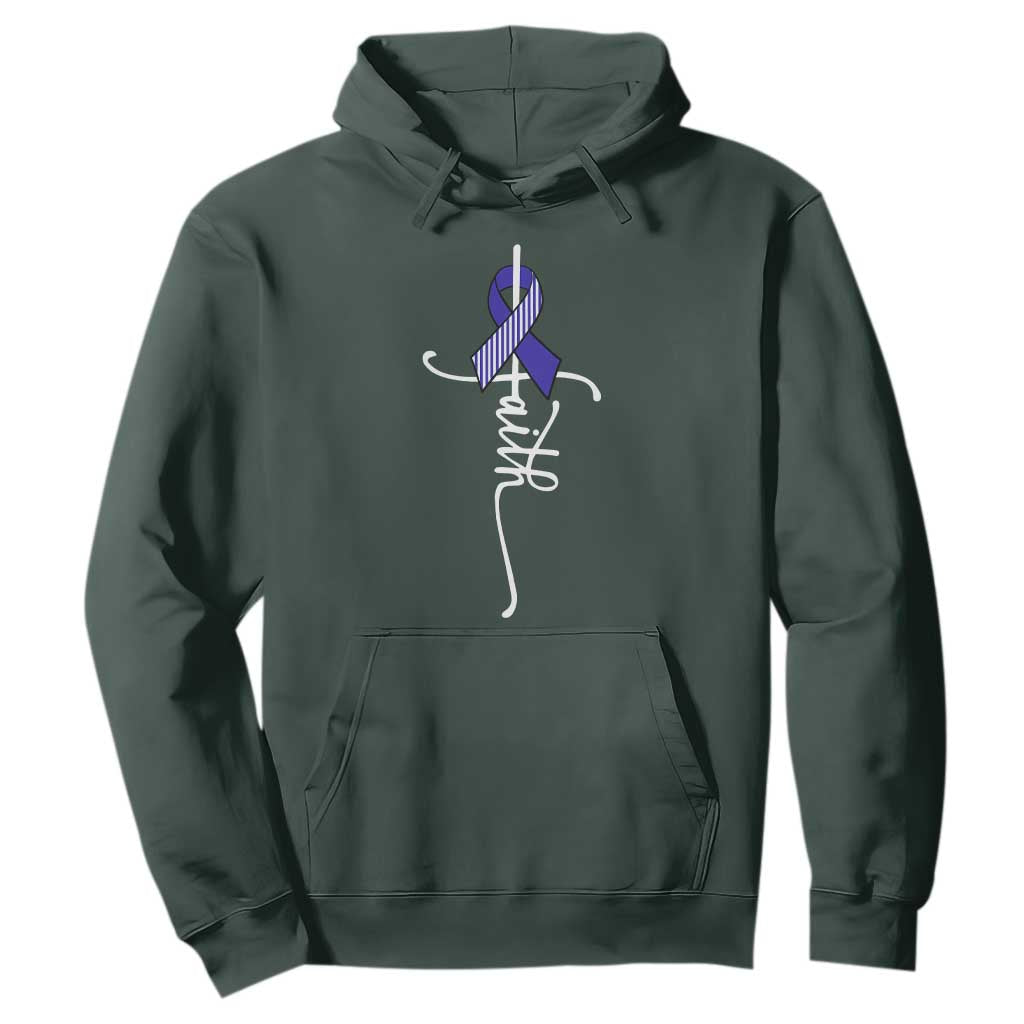 Faith ALS Support Hoodie Blue Ribbon Motivational