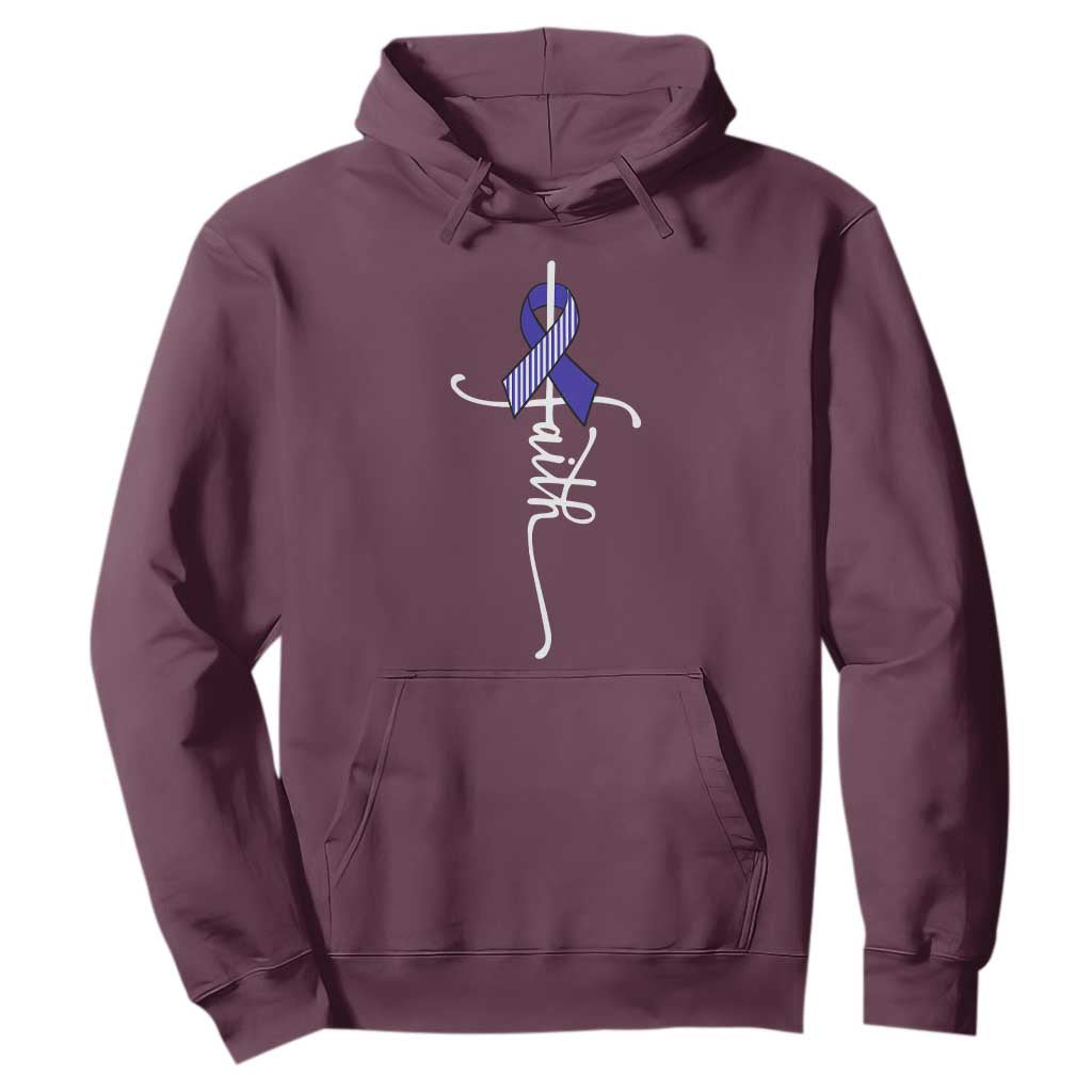 Faith ALS Support Hoodie Blue Ribbon Motivational