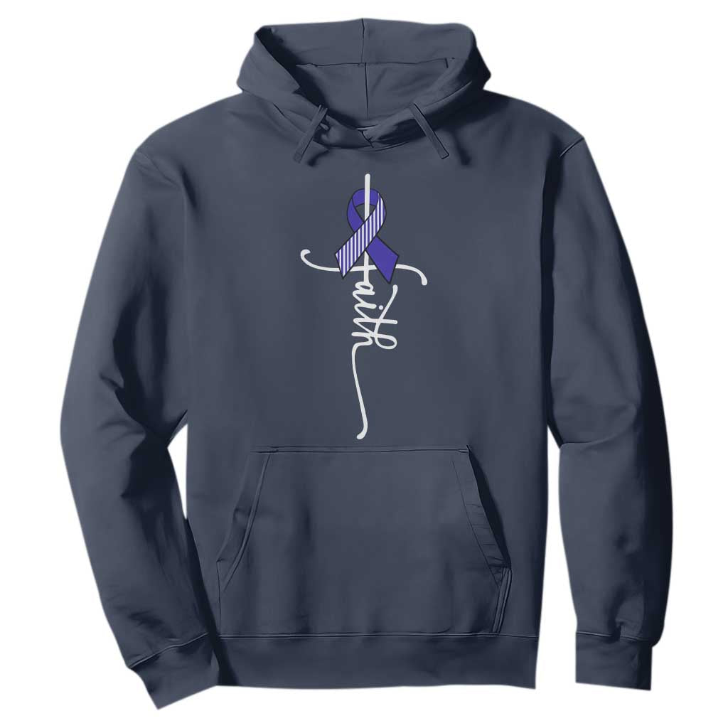 Faith ALS Support Hoodie Blue Ribbon Motivational