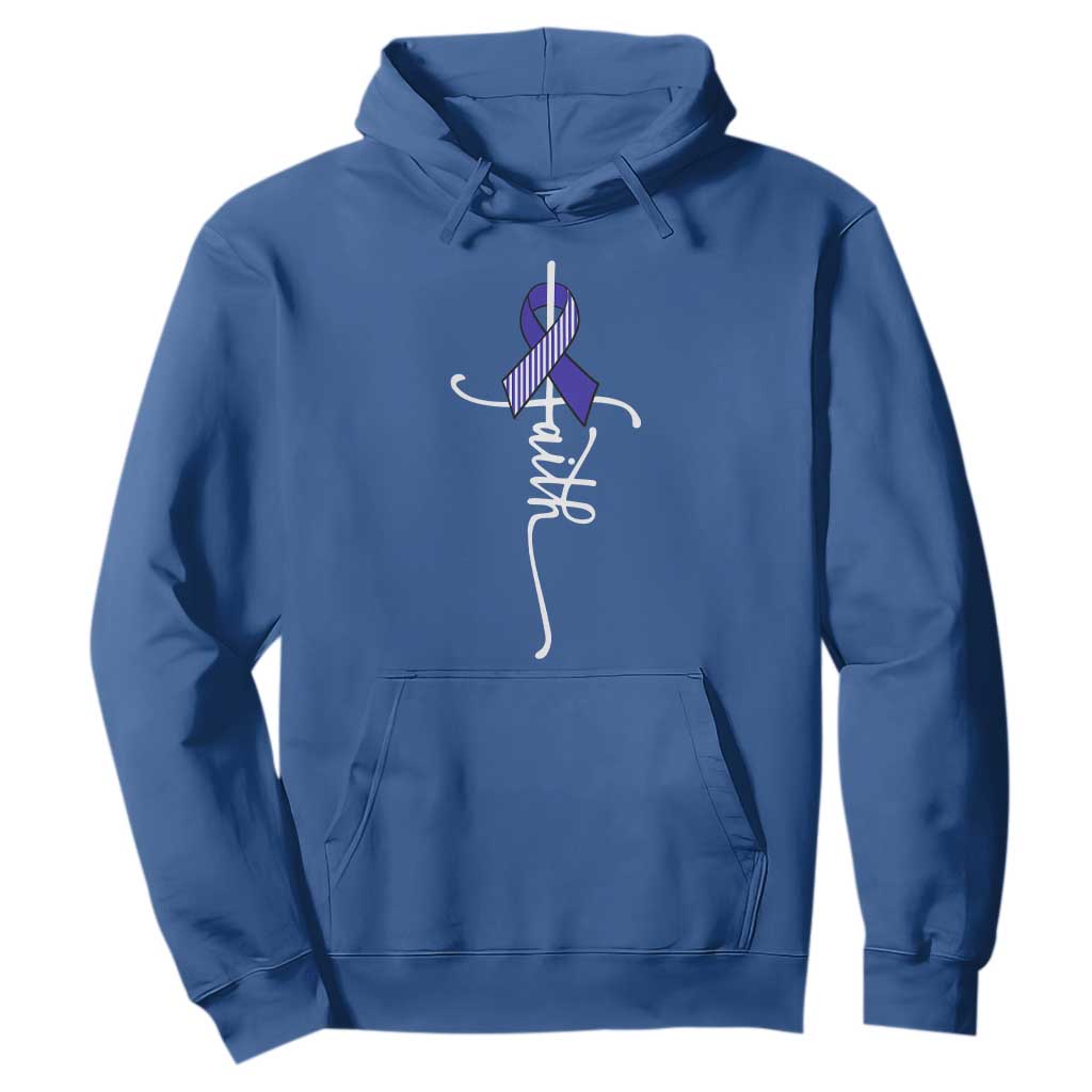 Faith ALS Support Hoodie Blue Ribbon Motivational