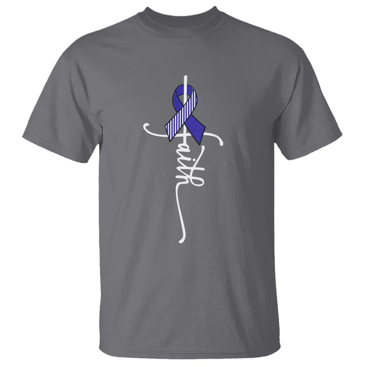 Faith ALS Support T Shirt Blue Ribbon Motivational
