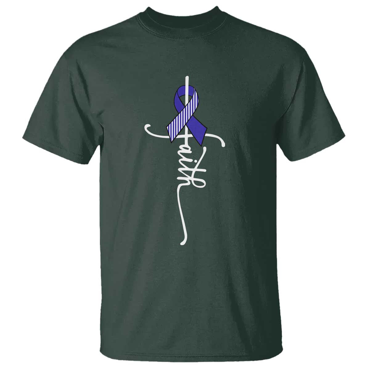Faith ALS Support T Shirt Blue Ribbon Motivational