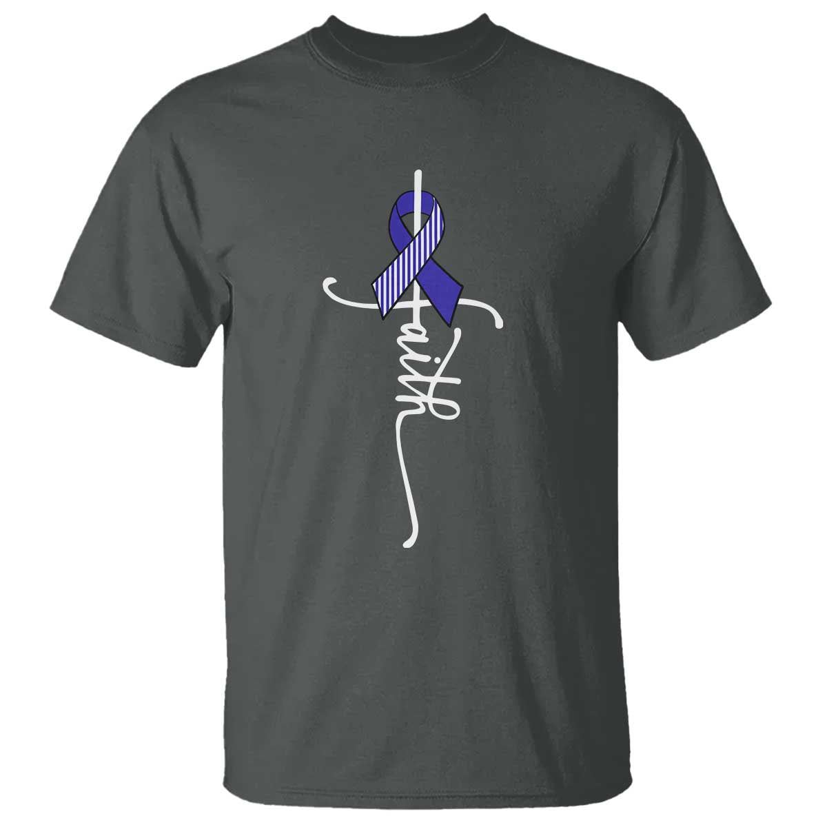 Faith ALS Support T Shirt Blue Ribbon Motivational