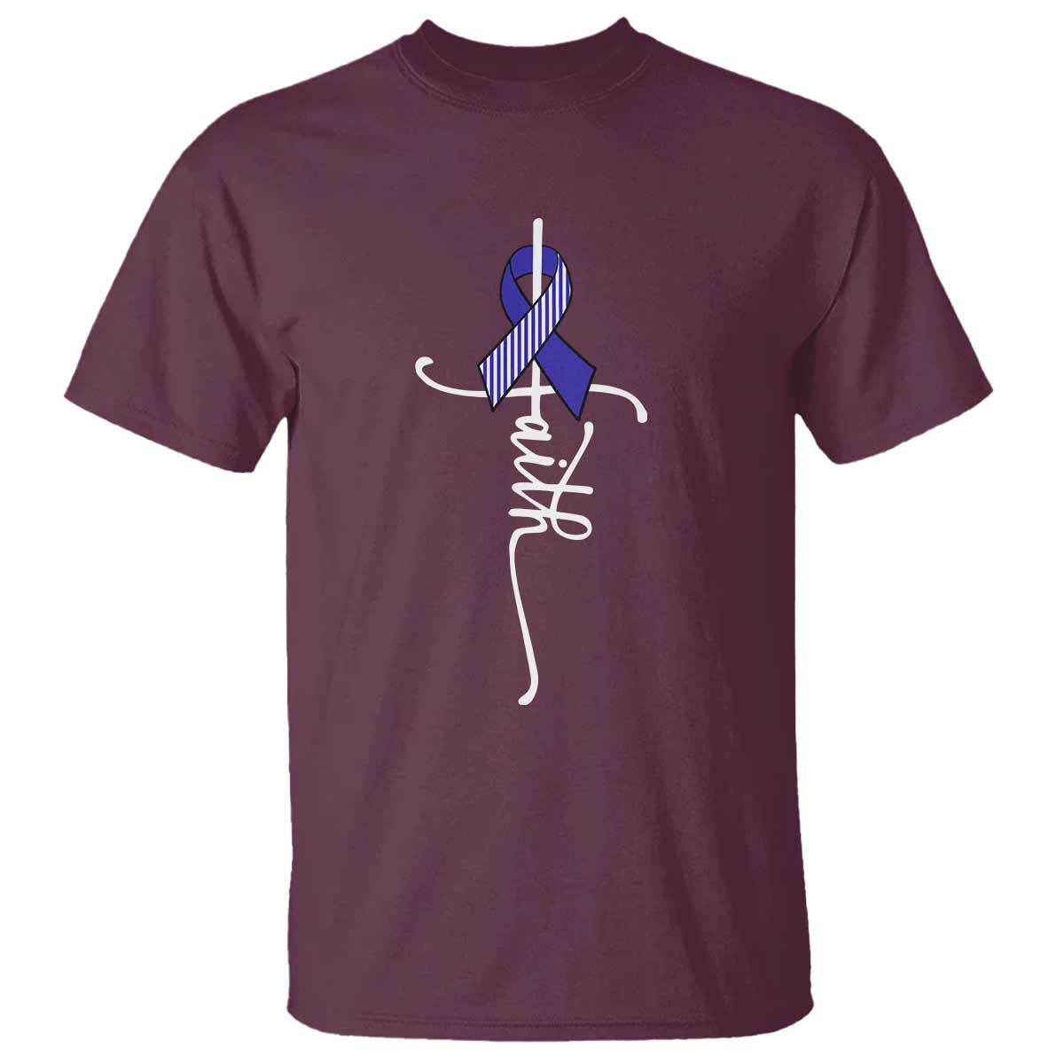 Faith ALS Support T Shirt Blue Ribbon Motivational