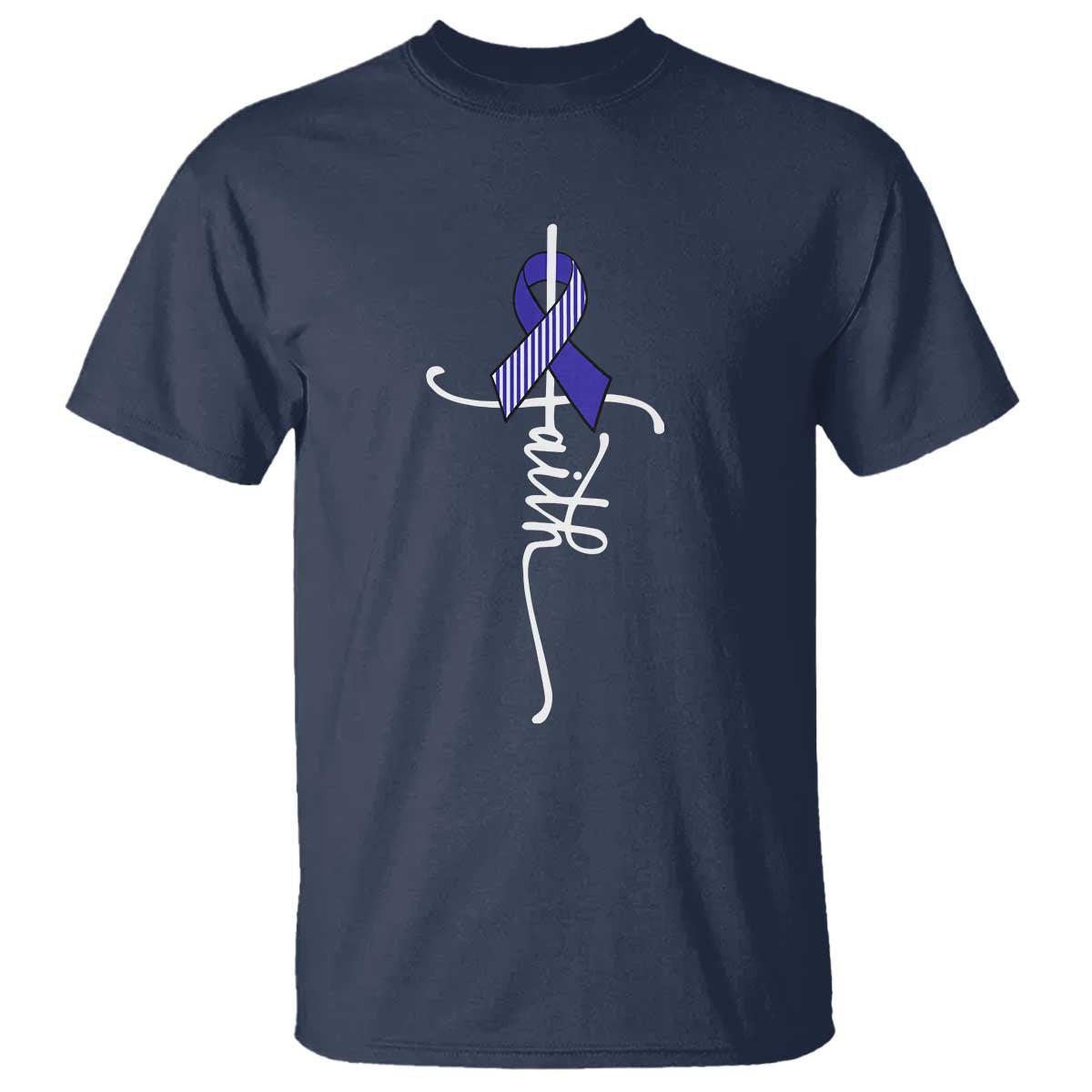 Faith ALS Support T Shirt Blue Ribbon Motivational