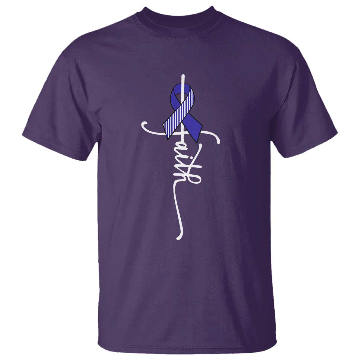 Faith ALS Support T Shirt Blue Ribbon Motivational