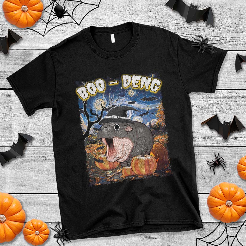 moo-deng-baby-pygmy-hippo-van-gogh-starry-night-t-shirt-halloween-gothic-witchy-vibes-cute-zoo-for-family
