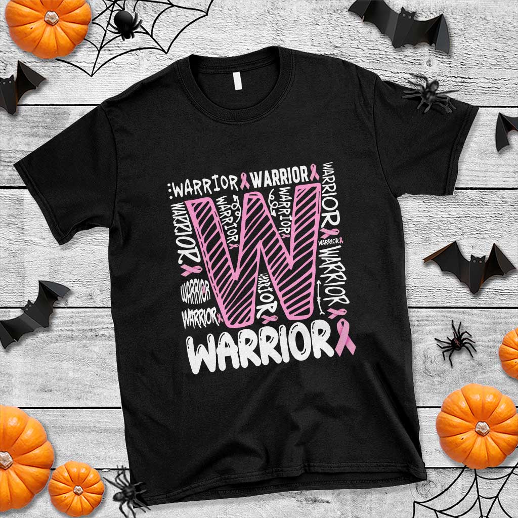 Breast Cancer Support In October We Wear Pink T Shirt Pink Ribbon Warriors Team