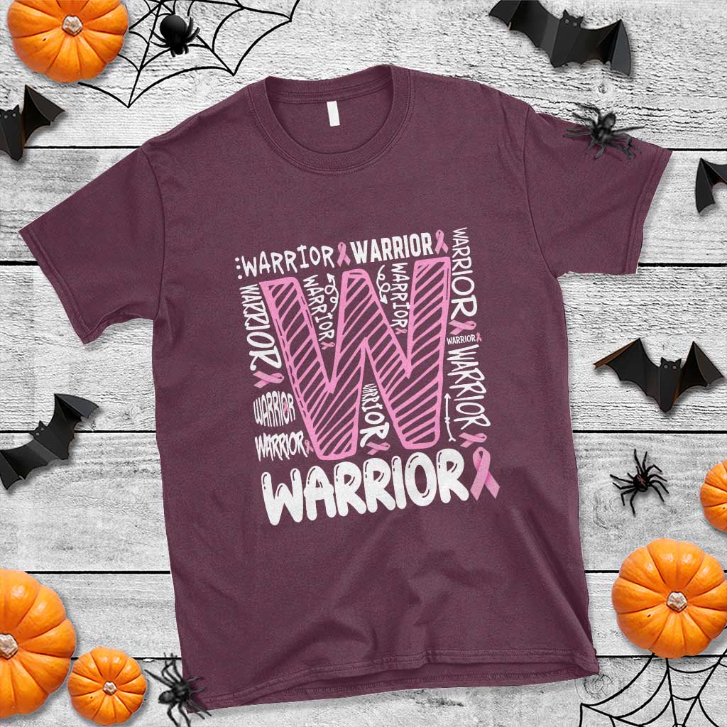 Breast Cancer Support In October We Wear Pink T Shirt Pink Ribbon Warriors Team