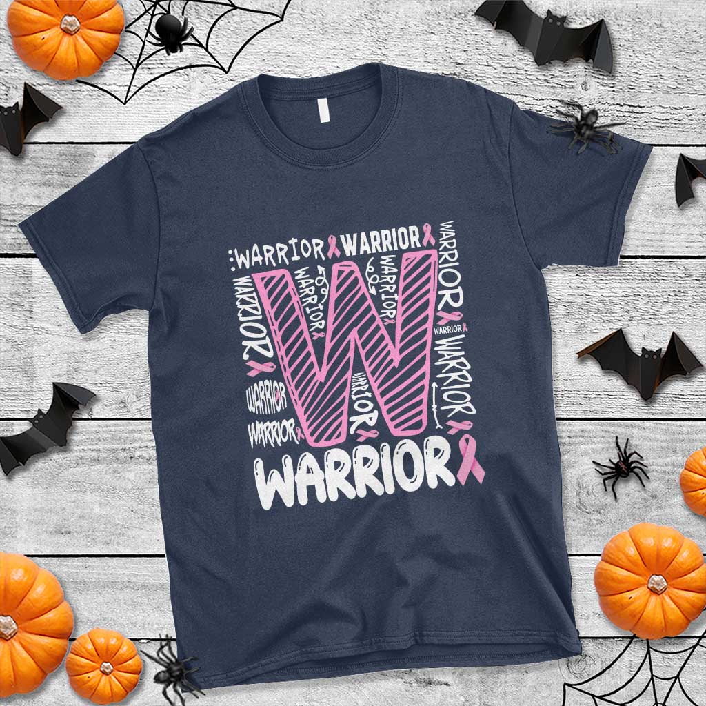 Breast Cancer Support In October We Wear Pink T Shirt Pink Ribbon Warriors Team