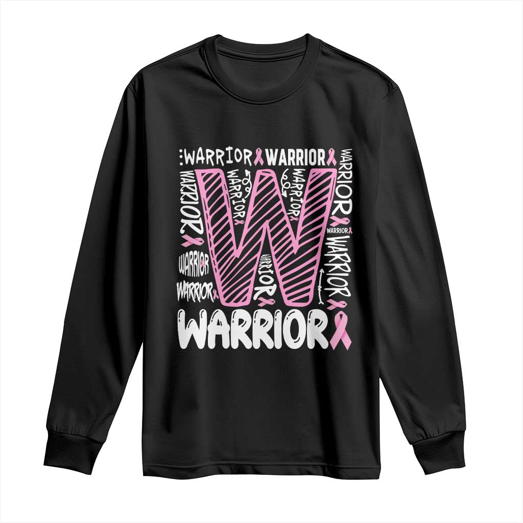 Breast Cancer Support In October We Wear Pink Long Sleeve Shirt Pink Ribbon Warriors Team