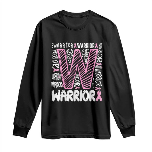 Breast Cancer Support In October We Wear Pink Long Sleeve Shirt Pink Ribbon Warriors Team