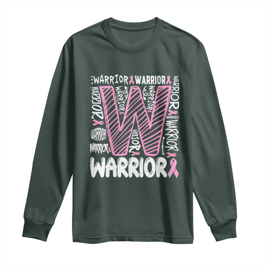 Breast Cancer Support In October We Wear Pink Long Sleeve Shirt Pink Ribbon Warriors Team