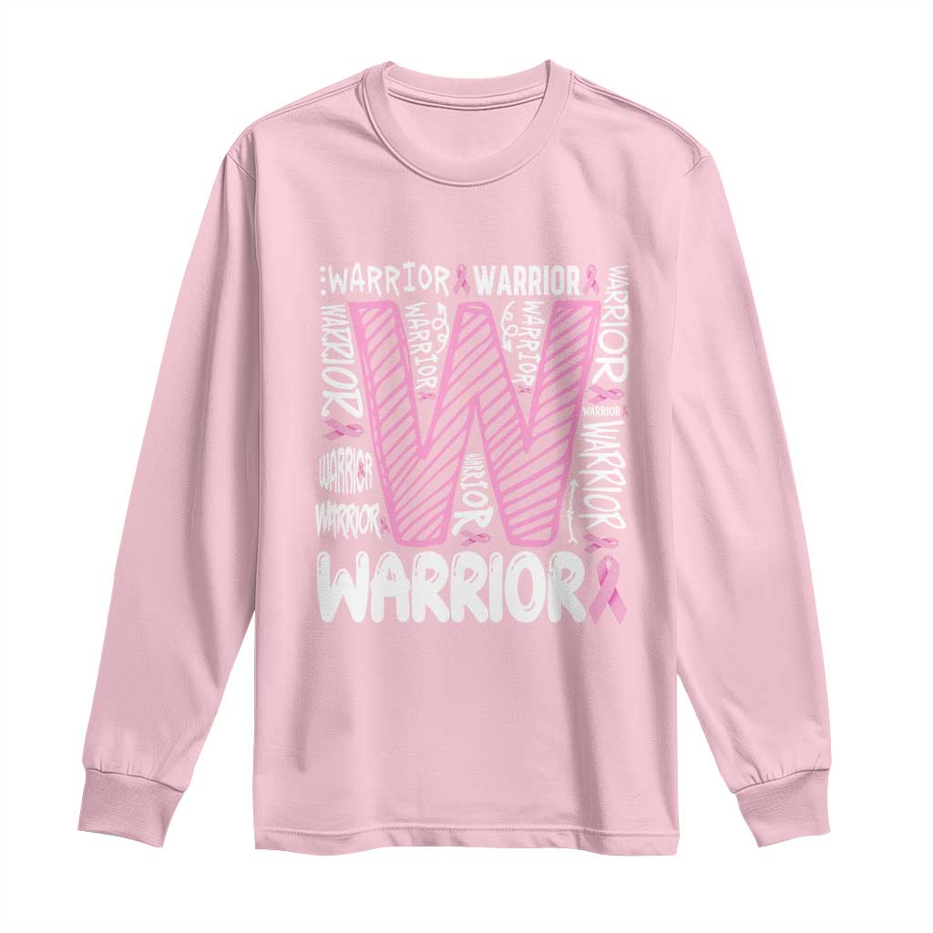 Breast Cancer Support In October We Wear Pink Long Sleeve Shirt Pink Ribbon Warriors Team