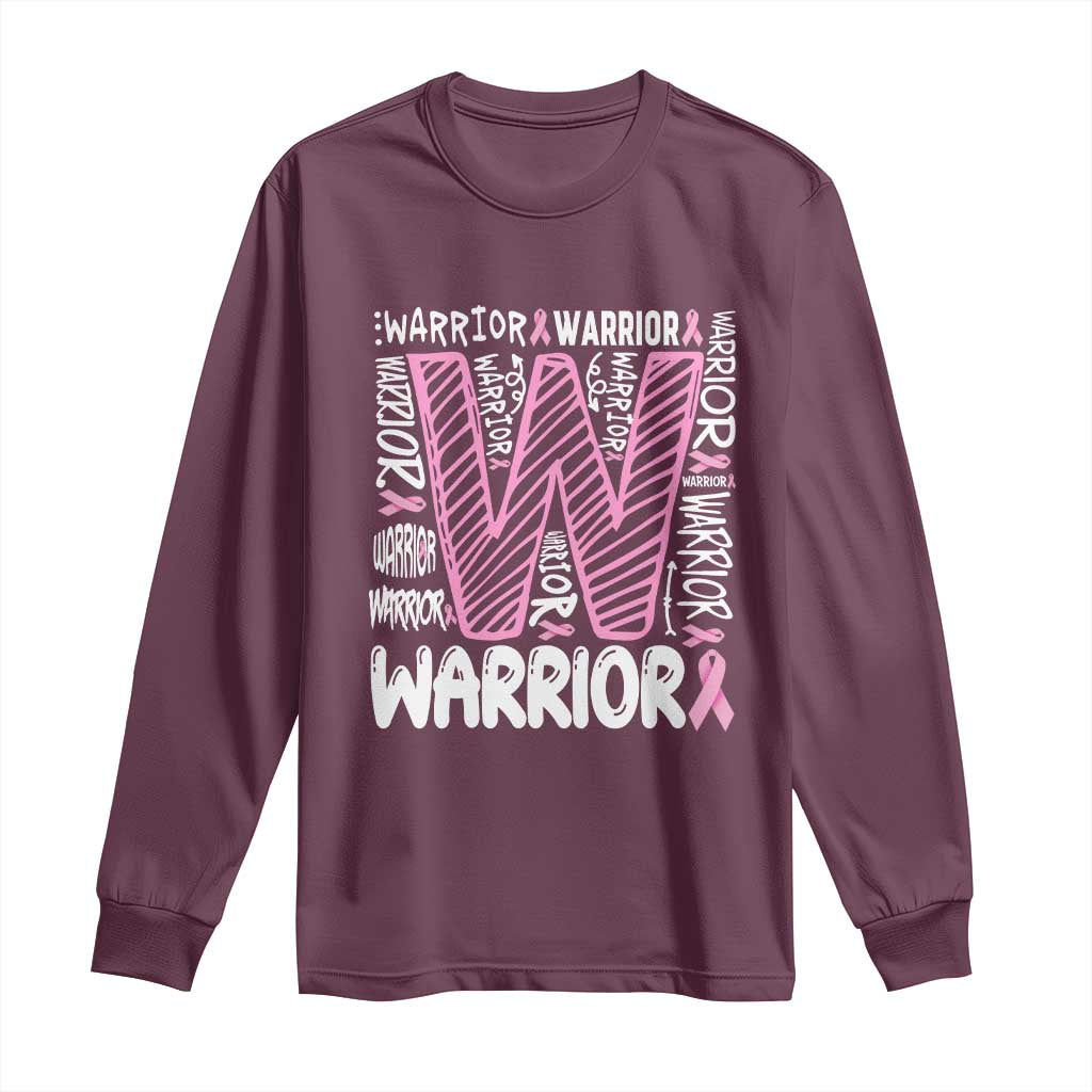 Breast Cancer Support In October We Wear Pink Long Sleeve Shirt Pink Ribbon Warriors Team