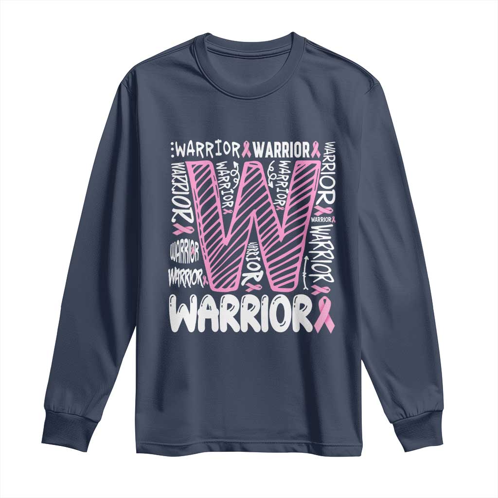 Breast Cancer Support In October We Wear Pink Long Sleeve Shirt Pink Ribbon Warriors Team