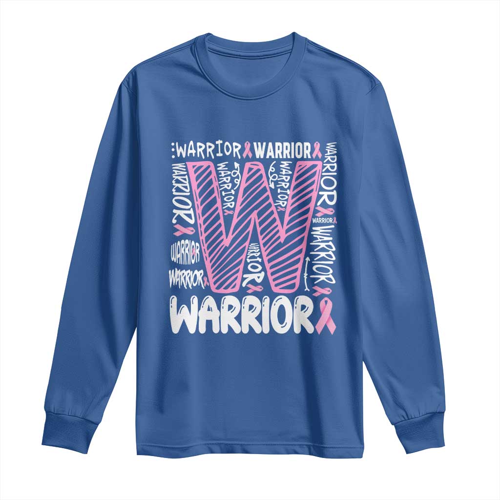 Breast Cancer Support In October We Wear Pink Long Sleeve Shirt Pink Ribbon Warriors Team