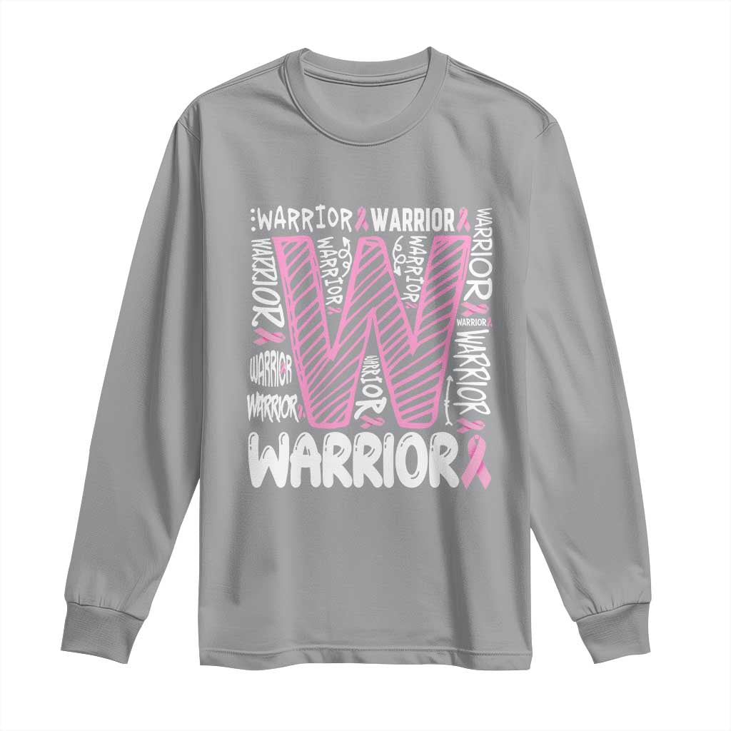 Breast Cancer Support In October We Wear Pink Long Sleeve Shirt Pink Ribbon Warriors Team