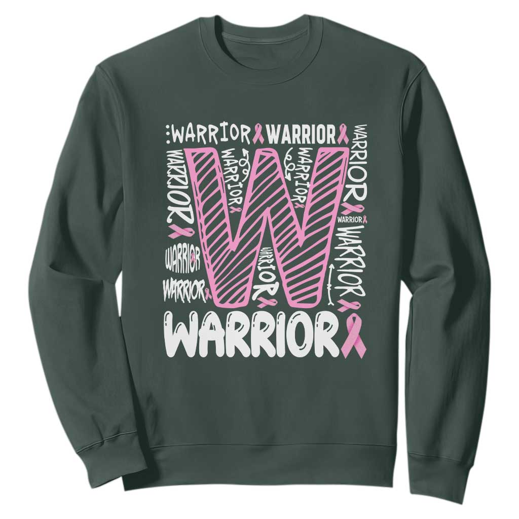 Breast Cancer Support In October We Wear Pink Sweatshirt Pink Ribbon Warriors Team