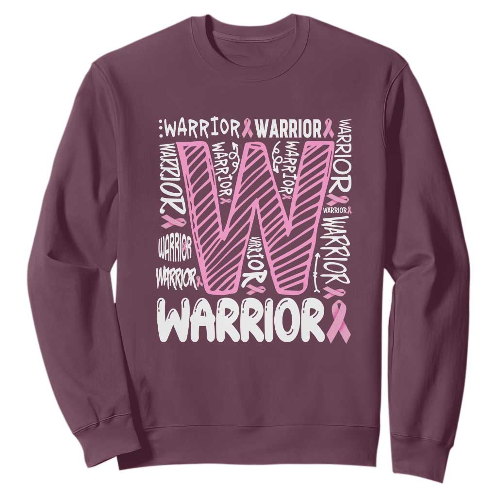 Breast Cancer Support In October We Wear Pink Sweatshirt Pink Ribbon Warriors Team