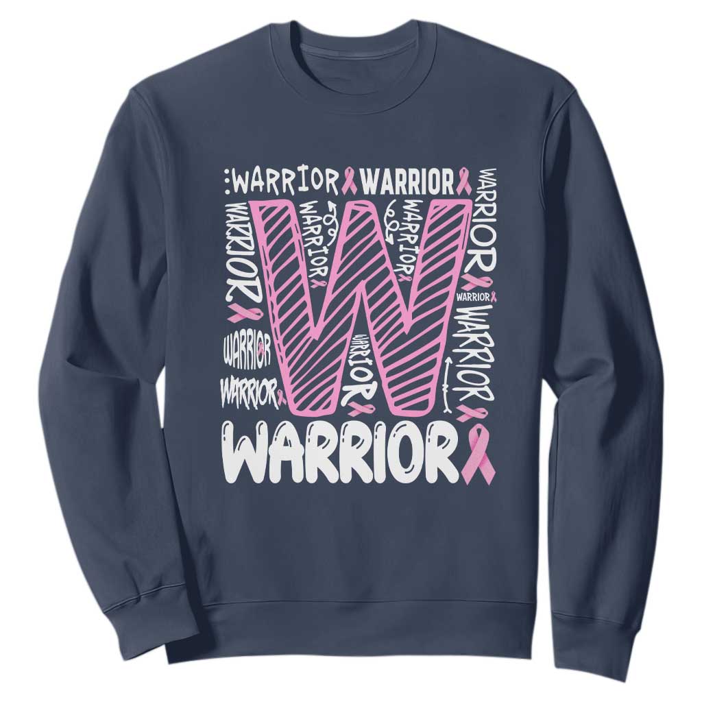 Breast Cancer Support In October We Wear Pink Sweatshirt Pink Ribbon Warriors Team