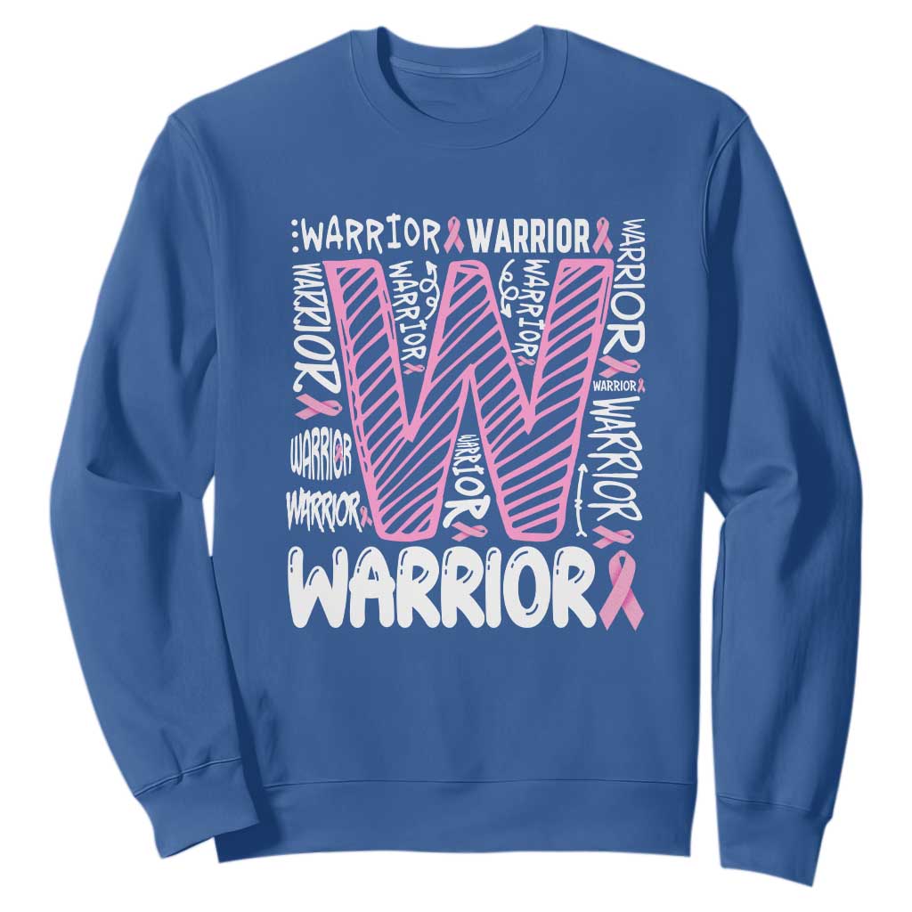 Breast Cancer Support In October We Wear Pink Sweatshirt Pink Ribbon Warriors Team