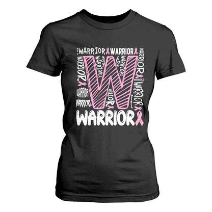 Breast Cancer Support In October We Wear Pink T Shirt For Women Pink Ribbon Warriors Team
